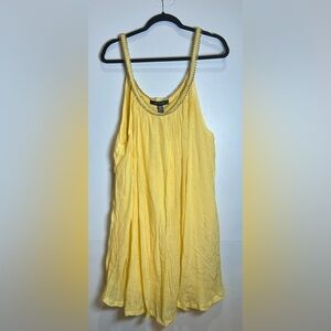Ashley Stewart Yellow Tank Top/Tunic/Dress with Gold Chain Neckline.